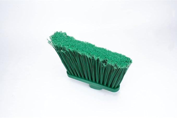 SPARTA Plastic Broom Head, Angled, Flagged for Small Debris Indoor, Outdoor, Home, Restaurant, Lobby, Office, 12 Inches, Green