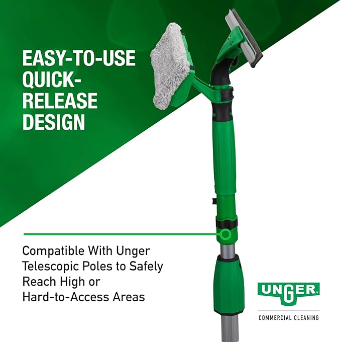 Unger Commerical VisaVersa Window Cleaning Washer and Squeegee Pro Tool 14”/35cm - 2-in-1 Design with Microfiber Pad for Window Cleaners - VV350