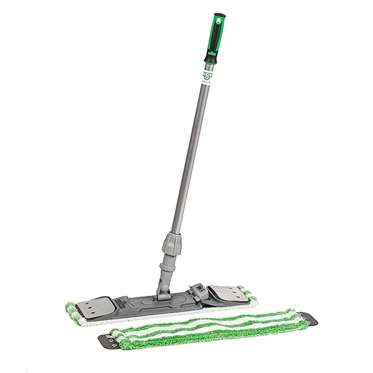 Unger Commercial Desk and Table Cleaning Kit - Dual-Compartment Bucket with Flat Mop System for Offices Schools & Facilities, Efficient Surface Cleaning System - CK047
