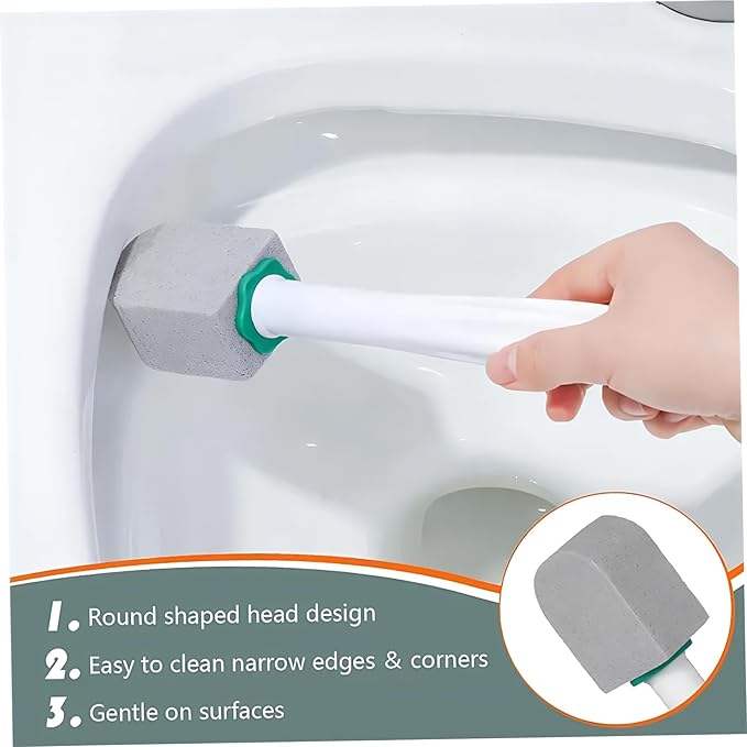 12Pcs Pumice Stone Toilet Bowl Cleaner, Bathroom Toilet Pumice Stone with Plastic Handle for Remove Hard Water Stains