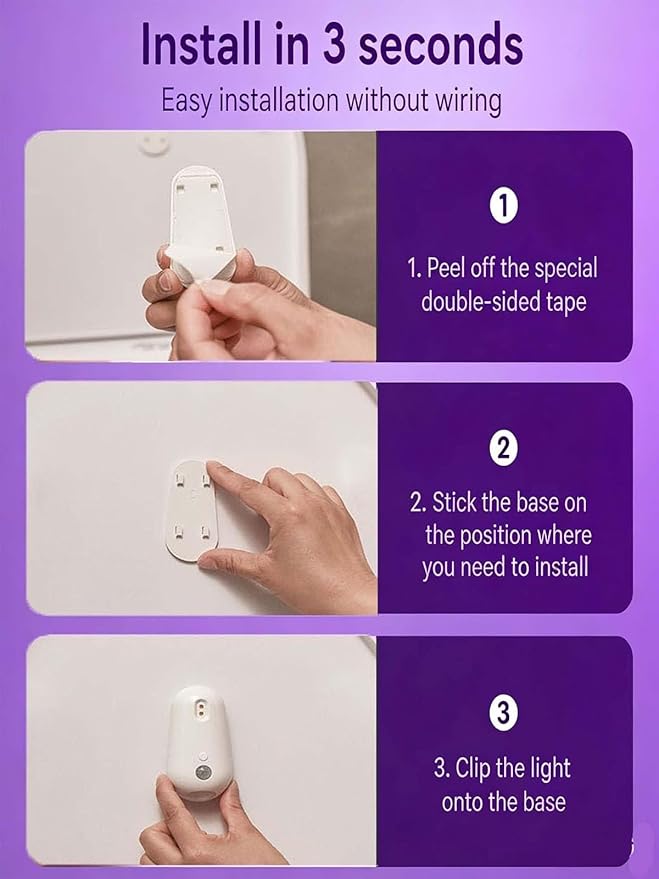 Self Cleaning UV Toilet Sanitizer and Night Light, Motion-Activated, USB Rechargeable, Night Light Toliet, Adhesive-Mounted for Shared Bathrooms, For Elderly(6PCS)