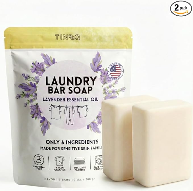 Laundry Soap Bar with Organic Lavender for Sensitive Skin - 2Pcs