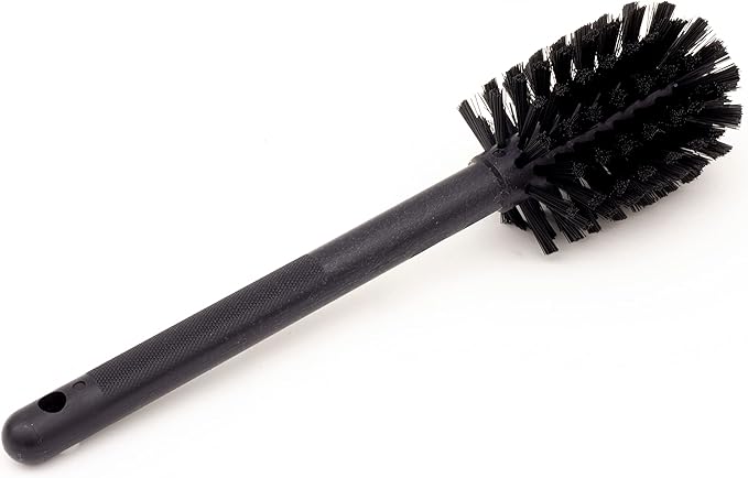 SPARTA 12 Inch Bottle Brush with Polyester Bristles and Plastic Handle, Color Coded, Large Round Head Cleaner for Bottles Jars and Food Service Equipment, Black