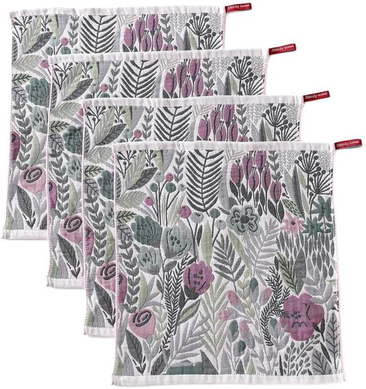 Cotton Kitchen Towels Set of 4, Quick Dry Sustainable Decorative Dish Towels for Kitchen Drying,Ultra Absorbent Reusable Cleaning Tea Towels,Pretty Hand Towels for Bathroom/Kitchen with Loop