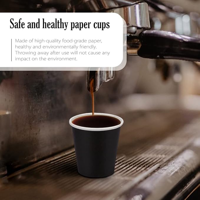 100 Pack 3 oz Bathroom Cups, Paper Cups, Mouthwash Cups, Small Paper Cups for Water, Juice,Candy Ideal for Halloween Party Bathroom and Office (Black)