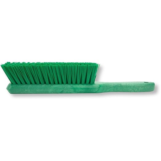 SPARTA 8 Inch Soft Counter Brush with Polyester Bristles and 5 Inch Handle, Color Coded Handheld Broom for Tables Countertops and Foodservice Surfaces, 13 Inch Overall Length, Green