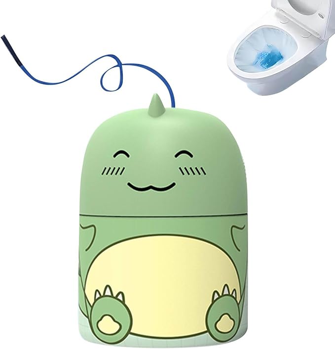 Dinosaur-Shaped Toilet Bowl Cleaner Bottle,Automatic Bathroom 𝙏𝙤𝙞𝙡𝙚𝙩 Tank Cleaner with Ocean Scent,Long Lasting 𝙏𝙤𝙞𝙡𝙚𝙩 Cleaner,Powerful Cleaning (Green)