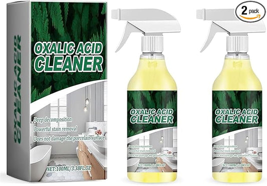 2PCS Upgraded Oxalic Acid Cleaner Spray, Powerful Stain Removal Spray, Multipurpose Stain Remover Spray, 100ml/3.38fl.oz