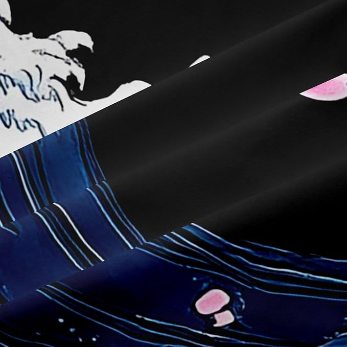 Erosebridal Axolotl Shower Curtain Set Ukiyoe Sea Waves Shower Curtain for Kids Child,Pink Cherry Blossom Bath Curtain Tropical Sealife Reptile Ethnic Kawaii Marine Life Ocean Decor 72" Wx84 L