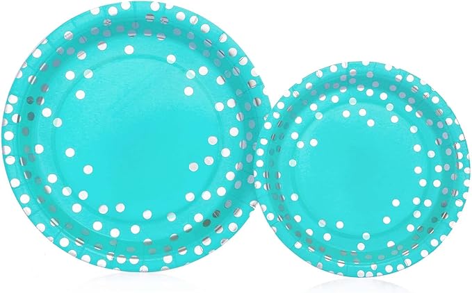 Teal Party Decorations, 168Pcs Teal Plates and Napkins Party Supplies, Birthday Plates Serves 24, Birthday Decorations for Women, Turquoise Sweet 16, Easter Graduation Mothers Day