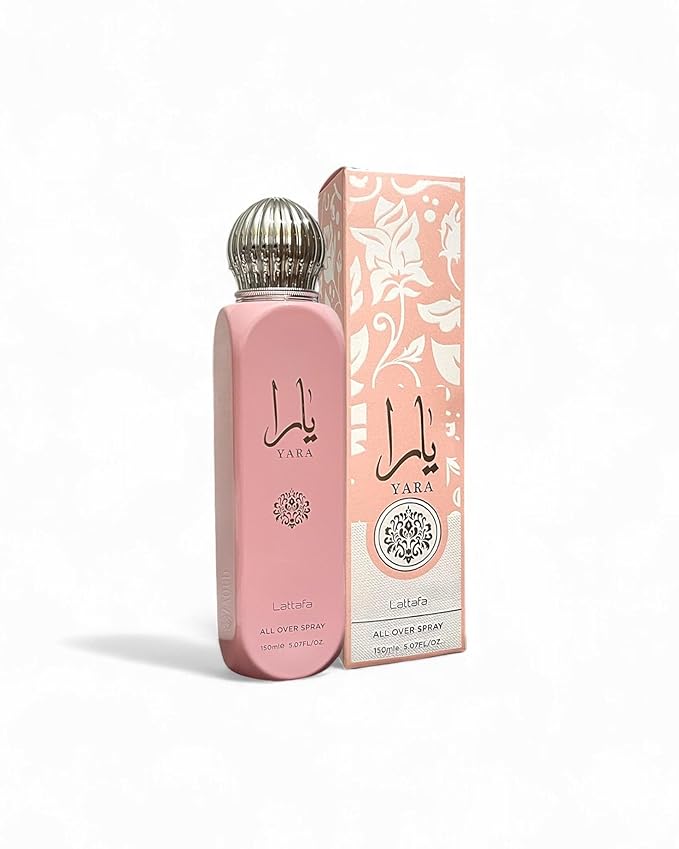 Lattafa Yara All Over Spray 150ml (5.07 oz) – Floral Scent for Women | Tangerine, Heliotrope, Gourmand Accord & Sandalwood | Long-Lasting Fragrance for Body, Hair & Clothes