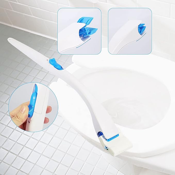 Disposable Toilet Brush, Disposable Toilet Bowl Cleaner Wand with Cleaning Cotton, Disposable Toilet Cleaner Cleaning Toilet Brush for Home, Bathroom