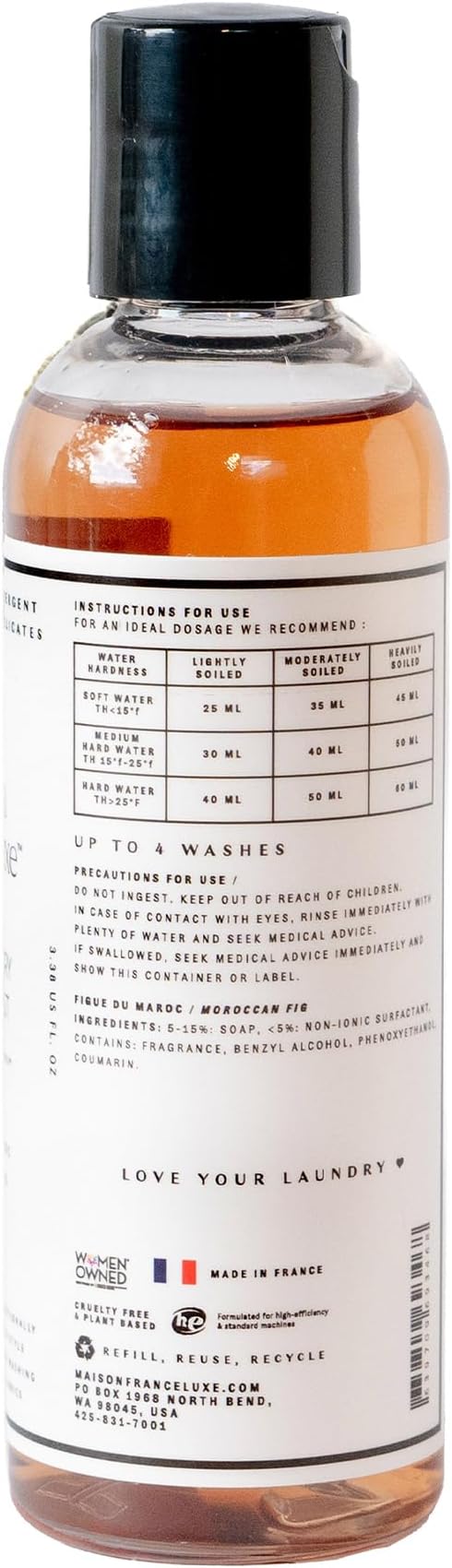 The Laundry Evangelist Gentle Laundry Detergent, Enzyme-Free Plant-Based Wash for Delicate Fabrics, Safe for Silk, Wool & Fine Garments, Moroccan Fig Scent, 3.3 fl oz