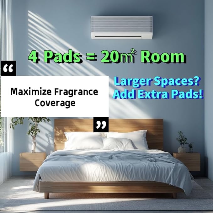 Pack of 4 Vanilla Air Freshener Pads – Long-Lasting Fragrance for Air Conditioner Vents – Easy to Use Scent Diffuser for Home, Office, or Car