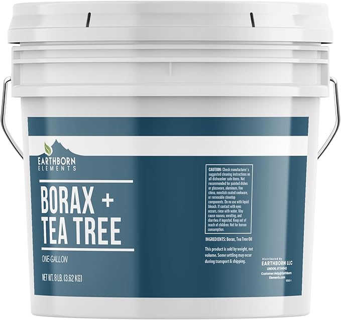Earthborn Elements Borax with Tea Tree Essential Oil, 1 Gallon Bucket, Laundry Booster, Refreshing Scent, Bulk Size