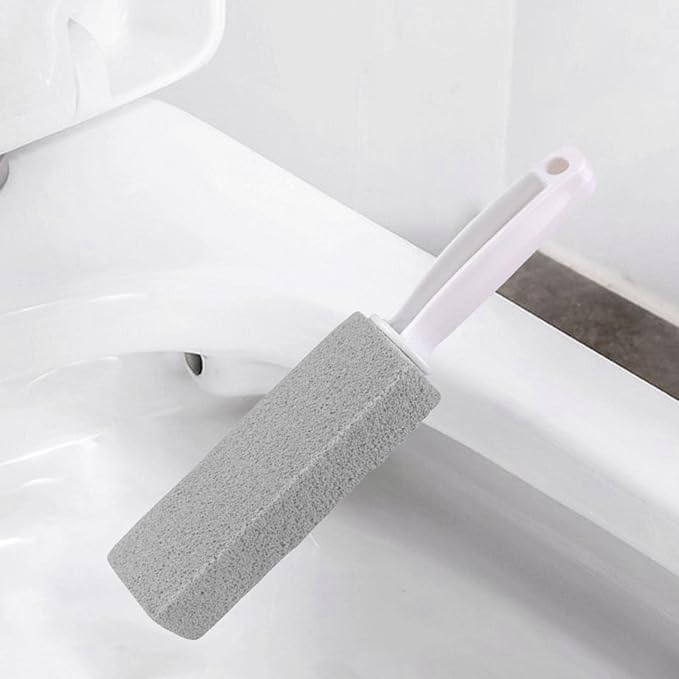 Toilet Cleaner Stone Dead Corner Grout Cleaner Long Handle Bathroom Appliances Toilet Brush for Household Cleaning (Gray 10cm)