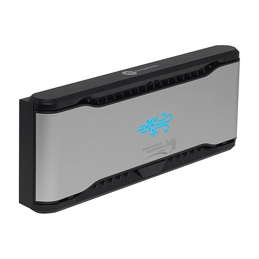 Georgia-Pacific ActiveAire Automated in-Stall Air Freshener Dispenser by GP PRO (Georgia-Pacific); Stainless Finish; 56764; 9.500" W x 1.170" D x 3.500" H