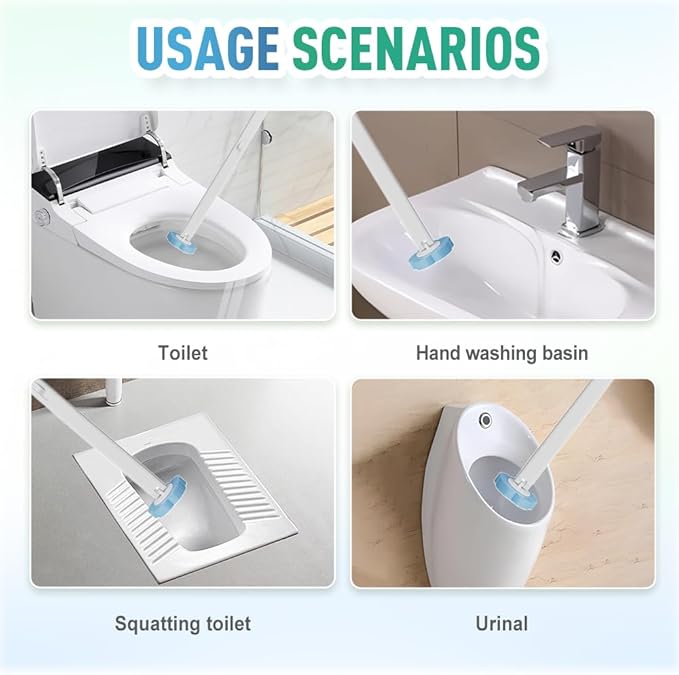 Disposable Toilet Cleaning System: Toilet Brush & Holder Kit with 18PCS Pre-Soaked Cleaner Wall-Mount Scrubbing Toilet Brush Bathroom Cleaning Kit (Grey)