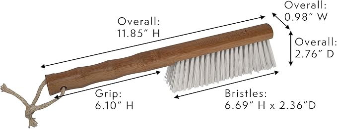 Harper Live.Love.Clean. Snap-Together Bamboo Counter Brush & Resin Dust Pan Set for Cleaning Dust, Pet Hair & Fine Dry Dirt