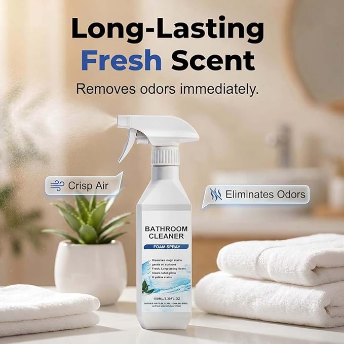 Bathroom Cleaner, 2026 New Foam Spray for Home Use, Powerful Cleaner for Shower and Tile, Cleaning Spray for Families (1)