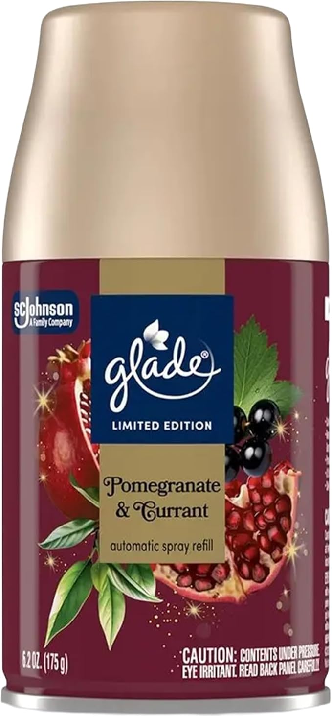 Glade Automatic Spray Refill, Pomegranate & Currant, Limited Edition Air Freshener Refill Can, 6.2 oz