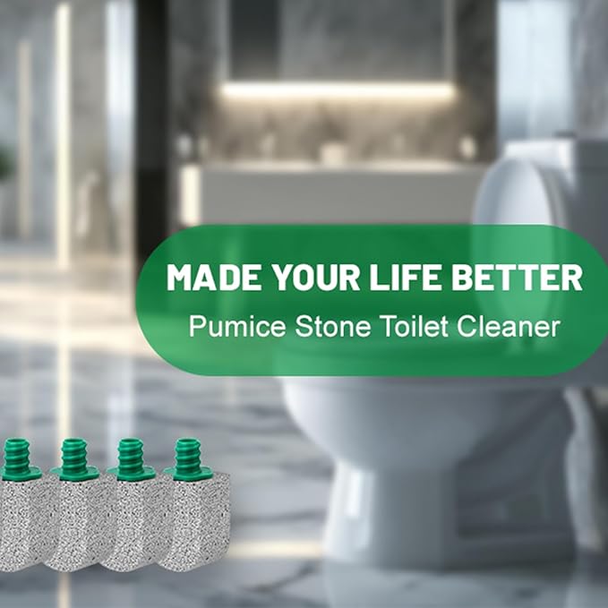 Pumice Stone Toilet Bowl Cleaner, Bathroom Cleaner Brush, Toilet Bowl Stain Remover Eraser, Commode Deep Cleaning Accessories, Cleans Hard Water Ring/Calcium Buildup/Stains
