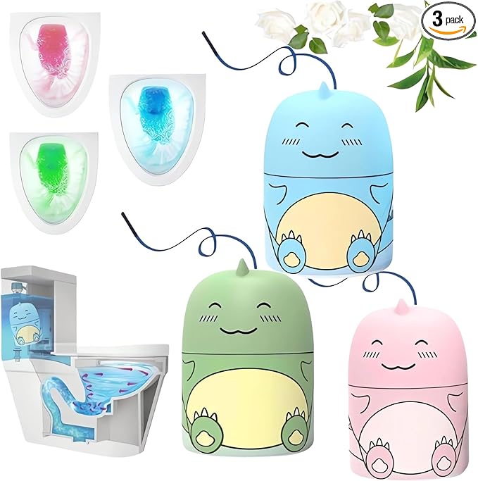 Toilet Bowl Cleaner 2026 Upgrade Cute Dinosaur-Shaped Toilet Tank Cleaner Bathroom Toilet Scent Freshener for Inside Small But Powerful (3)