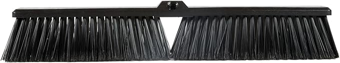 Restaurantware-BROOM HEAD ONLY: Clean Tek Professional 23.62-Inch Push Broom Head, 1 Heavy-Duty Cleaning Tool - Handle Sold Separately, Fine Flagged Bristles, Black Plastic, Outdoor Use