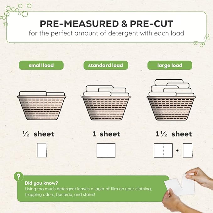 Laundry Detergent Sheets - Up To 60 Loads (30 Sheets) - Ultra Concentrated Liquidless Dry Laundry Detergent, Ideal For Sensitive Skin, Eco Friendly, Plastic Free - Fresh Lavender