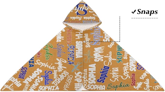 Personalized Hooded Kids Beach Towels - Toddler Bath Towel Girls Boys Swim Cover-ups for Children Pool Towels Lightweight Soft Beach Poncho 24x50IN, Orange Color Background