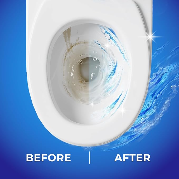 Toilet Bowl Cleaner Rim Hanger, 6 Count Automatic Bowl Toilet Cleaner, Cleans and Freshens Toilet Bowl, 7 Month (Ocean)