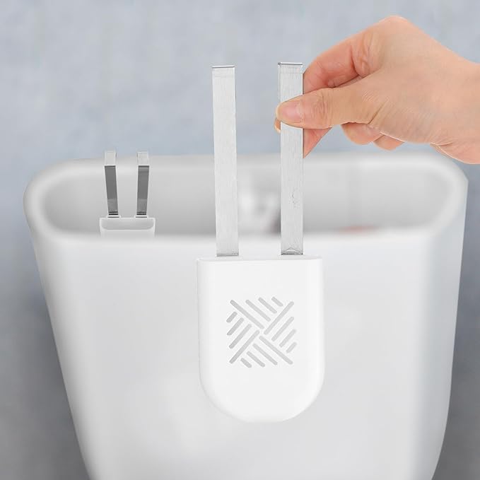 2Pack White Toilet Bowl Tablet Holder Toilet Cleaner Holders, Hanging Toilets Cleaner Caddy, Toilets Tank Cleaning Tablet Holders, Stainless Steel Hook Plastic Holder Tank Caddy with Adjustable Hook