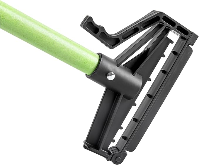 Restaurantware Fiberglass Mop Handle - 60 Inches - Durable Quick Release Handle With Ergonomic Grip - Heavy-Duty Plastic Green Handle For Commercial Cleaning