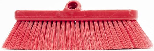 SPARTA 41278EC05 Flo-Thru Plastic Wall Scrub Brush, Equipment Brush With Soft Nylex Bristles For Industrial Kitchens, Hospitals, Commercial Cleaning, 4 Inches, Red, (Pack of 12)