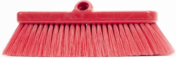 SPARTA 41278EC05 Flo-Thru Plastic Wall Scrub Brush, Equipment Brush With Soft Nylex Bristles For Industrial Kitchens, Hospitals, Commercial Cleaning, 4 Inches, Red