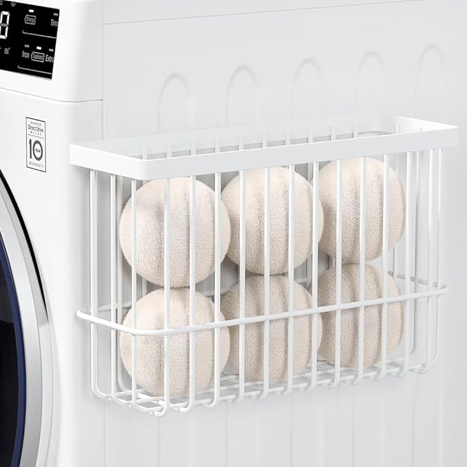 Moryimi Magnetic Dryer Ball Holder for Laundry Room Organization and Storage, Magnetic Lint Bin for Laundry Room, Iron Dryer Ball Container for Laundry Room Storage (No Balls)