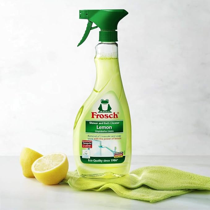 Frosch Natural Lemon Shower & Bathroom Cleaner Spray Bottle, 500ml (Pack of 2)