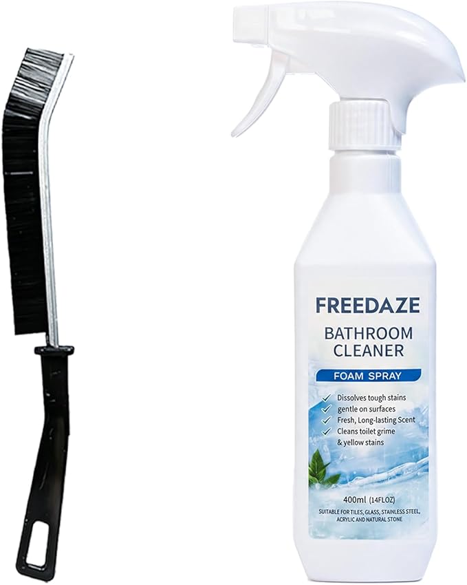 Bathroom Cleaner Foam Spray (400ml) - Spray, Wait & Scrub for Hard Water Stains, Mold, Rust & Soap Scum | Free Cleaning Brush Included (1 PACK)