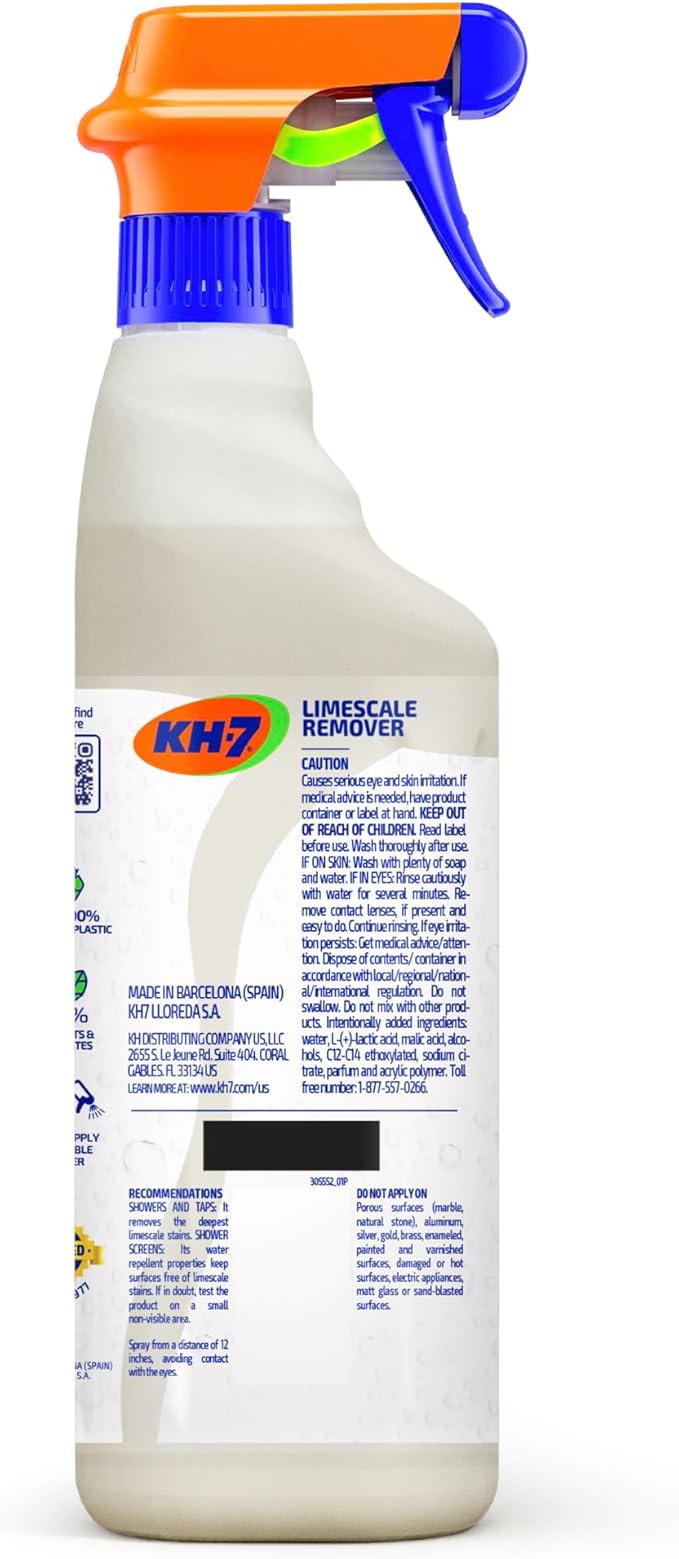 KH-7 Limescale Remover Spray – Removes & Prevents Limescale Build-Up | For Shower, Tiles, Sink & Fixtures | 26 oz
