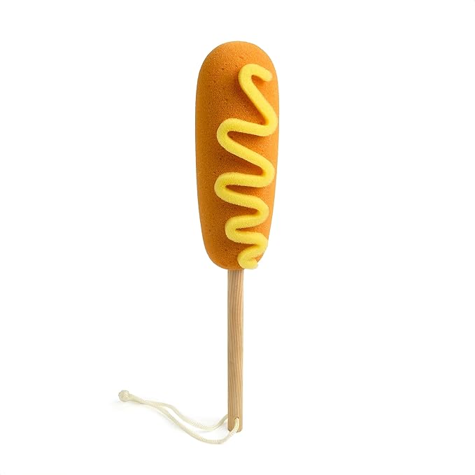 Genuine Fred Bottle Bites Corn Dog Bottle Brush Long-Handle Sponge, Fun and Unique Design, Gift-Ready Packaging
