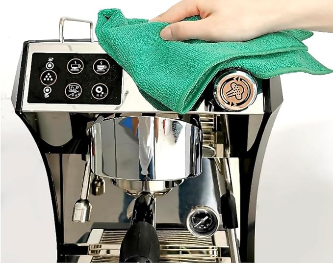 Tricol Clean Professional Extra Thick Commercial Grade Microfiber Cleaning Cloth, Green, Pack of 72