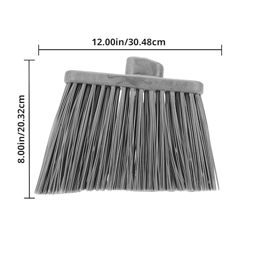 SPARTA Plastic Broom Head, Angled, Flagged for Small Debris Indoor, Outdoor, Home, Restaurant, Lobby, Office, 12 Inches, Red