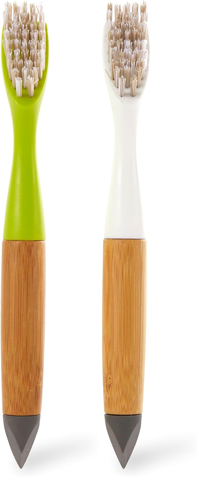 Full Circle Micro Manager, Deep Cleaning Brush for Crevices, Shower, & Grout, Tough Bristles, Sustainable Bamboo Handle, White