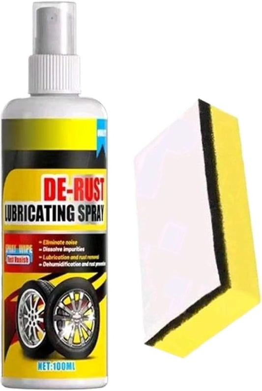 Rust Removal Spray, With Sponge, 100ml, Stain Cleaning Mist, Garage Rust Cleaner, Quickly Restoring Metal Surfaces, For Garage Trailer Driveway Brake Disc Motorcycle Car Kitchen Shower