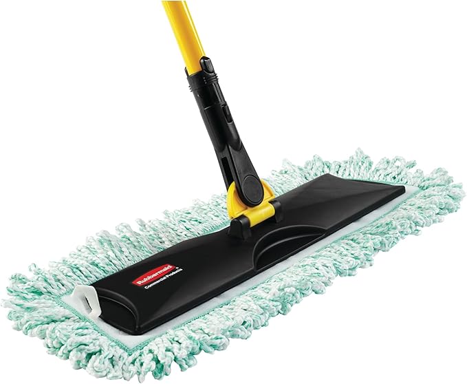 Rubbermaid Commercial Products HYGEN 60 inch Microfiber Dust Pad with Fringe, Green, For Janitorial/Professional Cleaners and Heavy-Duty industrial Cleaning/Dusting/Sweeping