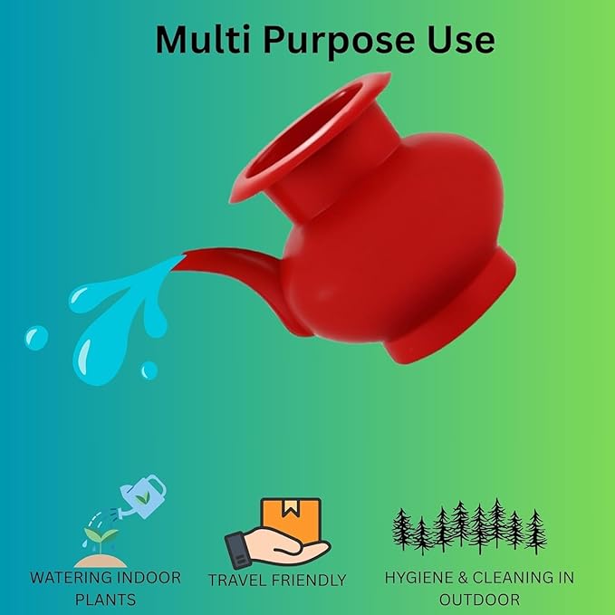 Plastic Water Bodna for Bathroom Use – 2.5 Liter Capacity, Durable Household Bodna.Red