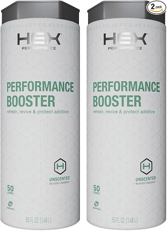 HEX Performance Fabric Booster, Unscented, 100 Loads (Pack of 2) – Activewear Fabric Conditioner Alternative for Softness, Stretch & Odor Control, Sensitive Skin Safe, HE Compatible, Eco-Friendly