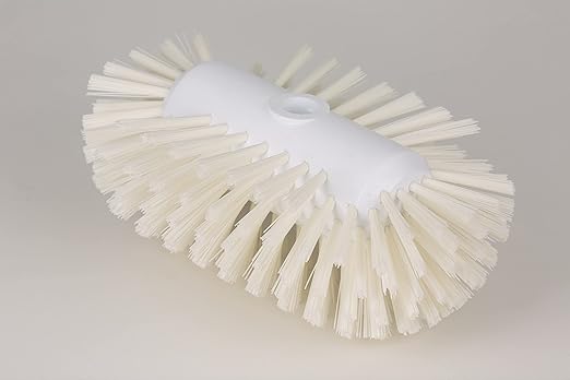 SPARTA Tank and Kettle Scrub Brush Heavy-Duty Tile Brush, Color-Coded and Handle Compatible (Sold Separately) for Optimal Access In Spacious Containers, Plastic, 5.5 X 9.5 Inches, White, (Pack of 2)