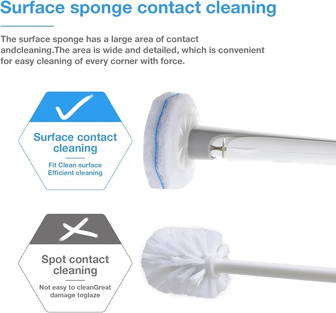 30 Ct Disposable Toilet Wand Refills, Toilet Bowl Cleaner Scrubbing Pads, Unscented Preloaded Refills, Compatible with Most Wand Handles