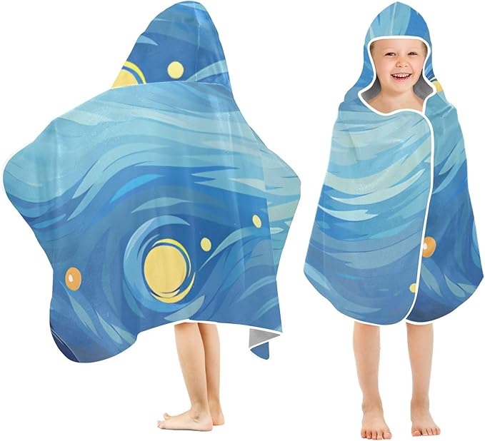 Hooded Towel for Kids Beautiful Starry Sky Beach Wrap Bath Towels 50x23.5in
